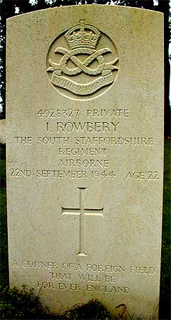 Ivor Rowbery - Headstone 1